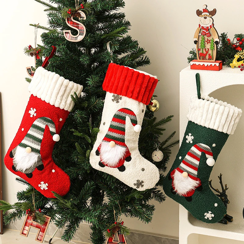 Meia de Natal de Pelúcia Macia - Christmas Stocking Hanging avaliação e preço
