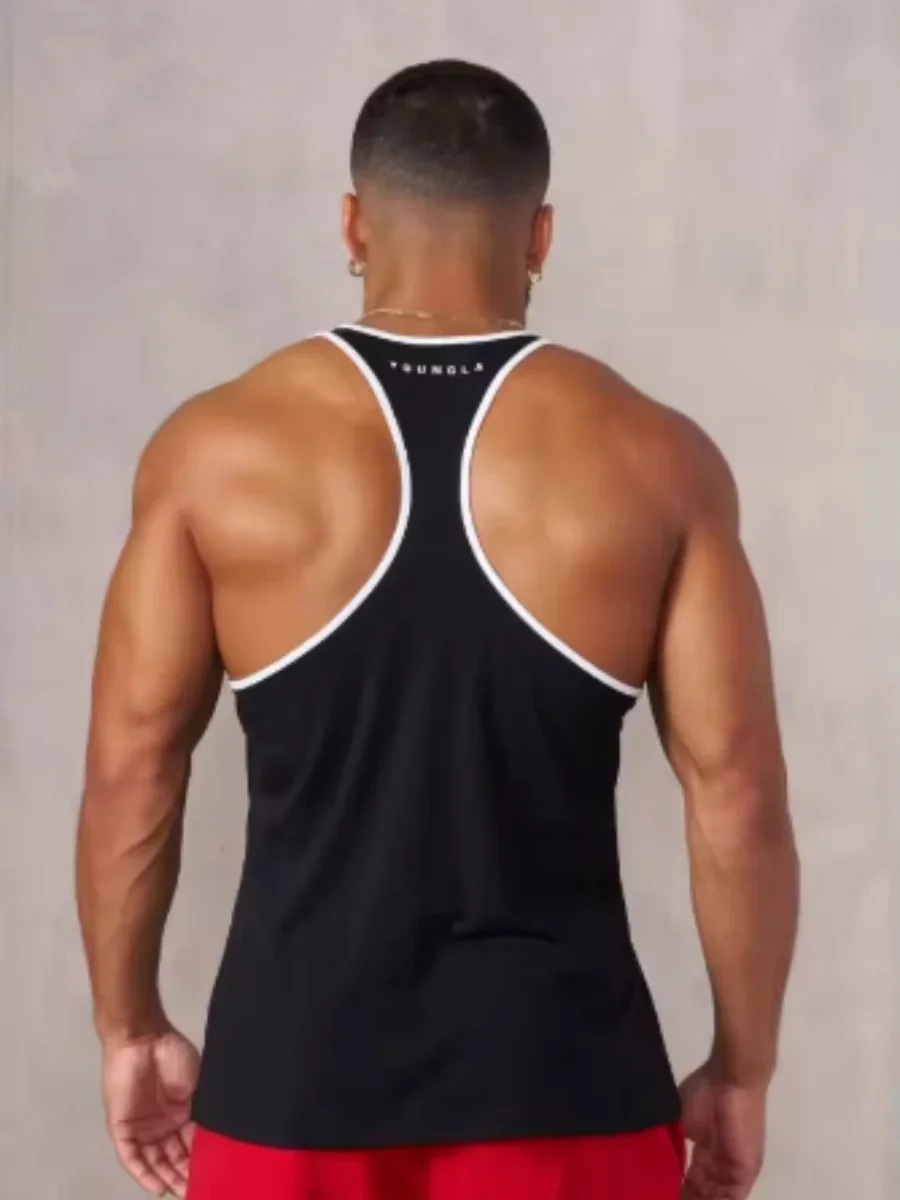 2025 adult explorer vest New men's vest outdoor running training sports fitness quick-drying breathable cotton printed top image 2