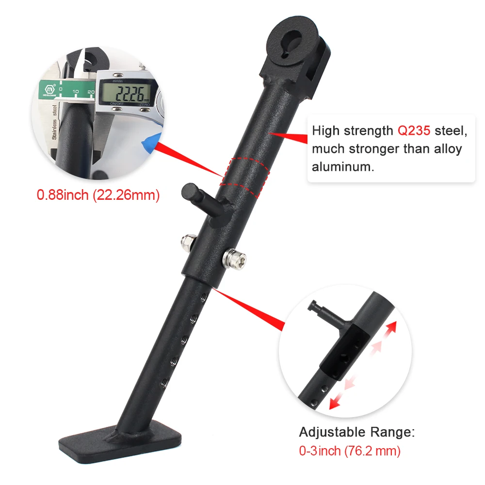 

For Honda CB300R 2019-2024 CBF300N 2019-2024 CB125R 2018-2024 CB250R Support Holder Adjustable Kickstand Motorcycles Side Stand