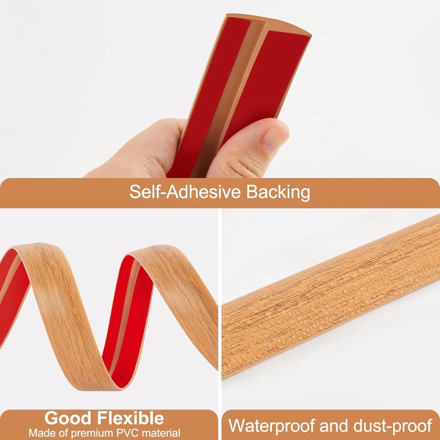 1PC 1mx3cm Floor Transition Strip Self-Adhesive Waterproof PVC Cuttable Wear-resistant Sealing Carpet To Tile Floor Door view 3