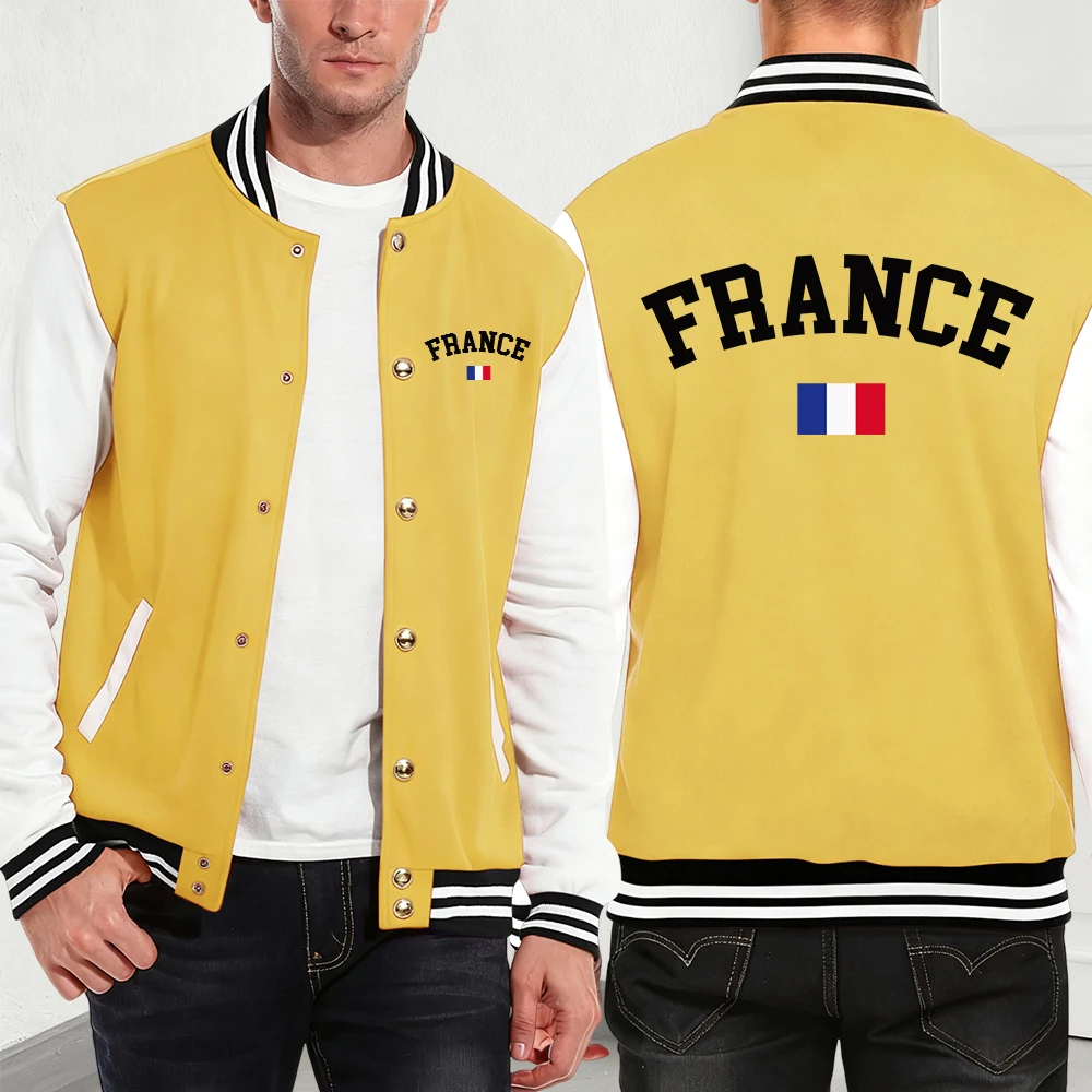 

Мужские куртки с принтом флага Франции, базовые хлопковые бейсбольные майки с карманами, осень-зима, флисовые теплые пальто, модная мужская уличная одежда