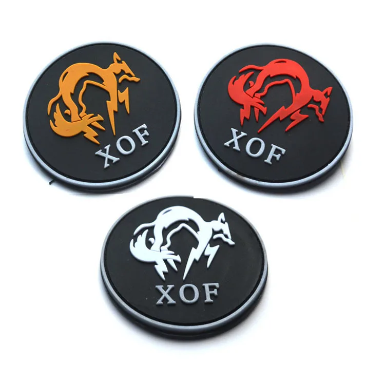 PVC  rubber Metal Gear Solid sans frontiers Patches Fox Hound Tactical patches insignia for Vest cloth