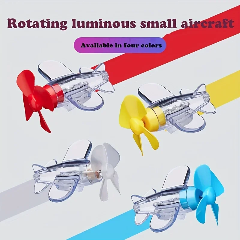 Electric Motorcycle & Car LED Colorful Lights - Wind-Powered Airplane Design, Plastic Interior Accessory
