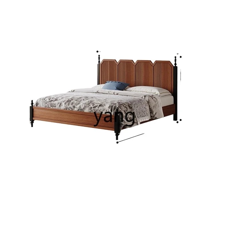 

LMM French real retro master bedroom bed 1.5m 1.8m medium and ancient double bed