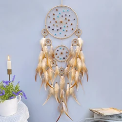Dream Catcher Hand-woven Feathers Wind Chimes Wall Decoration Girl Room Hanging Ornaments Holiday Festival Gifts Home Accessory
