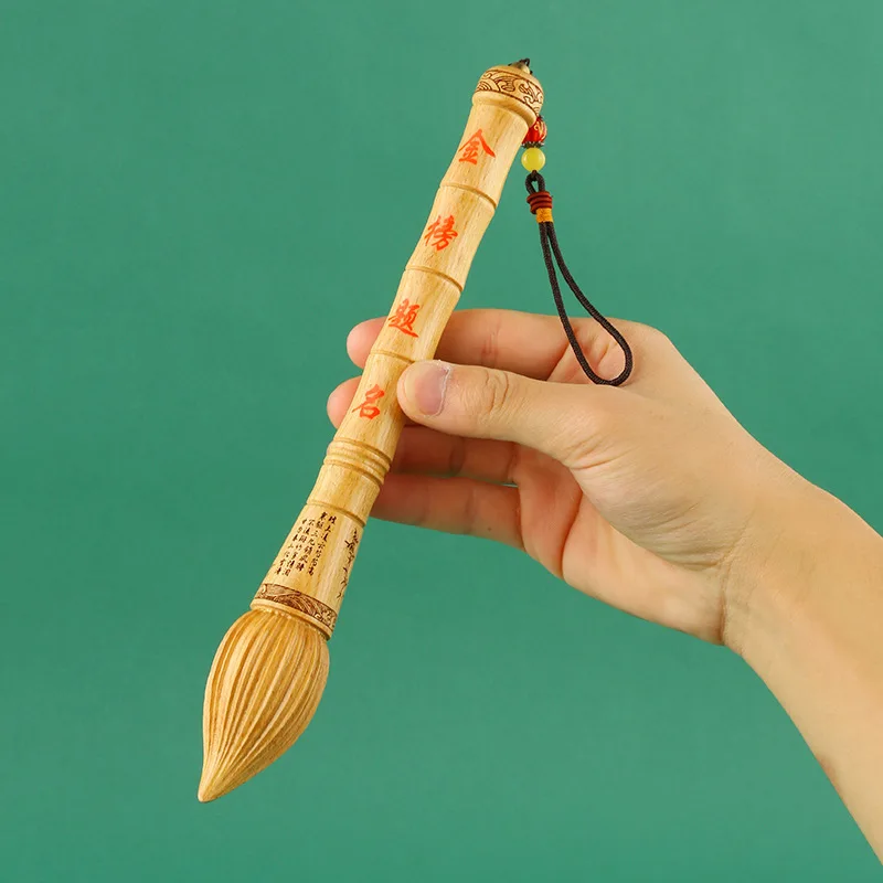 Peach Ornament Wood Carving Gold List Name Study Office Interior Decoration Wenchang Pen Wholesale