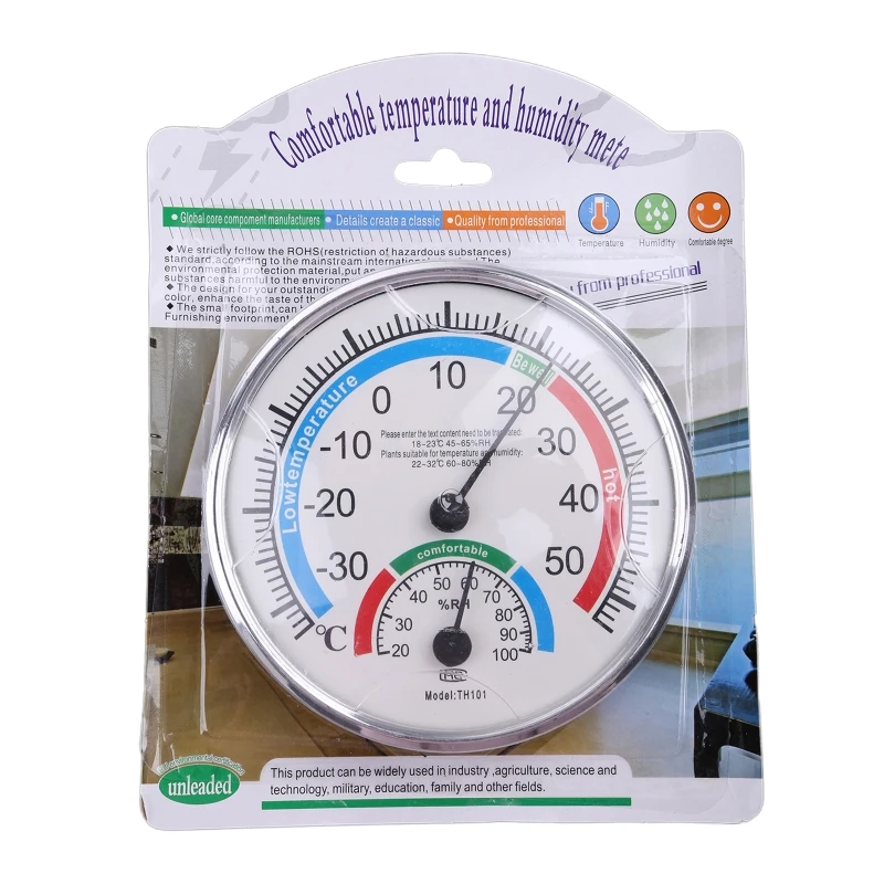 Mini Indoor Thermometer Hygrometer 2 in 1 Temperature Analog Humidity  Gauge for Home Room Wall Desktop Display Decor