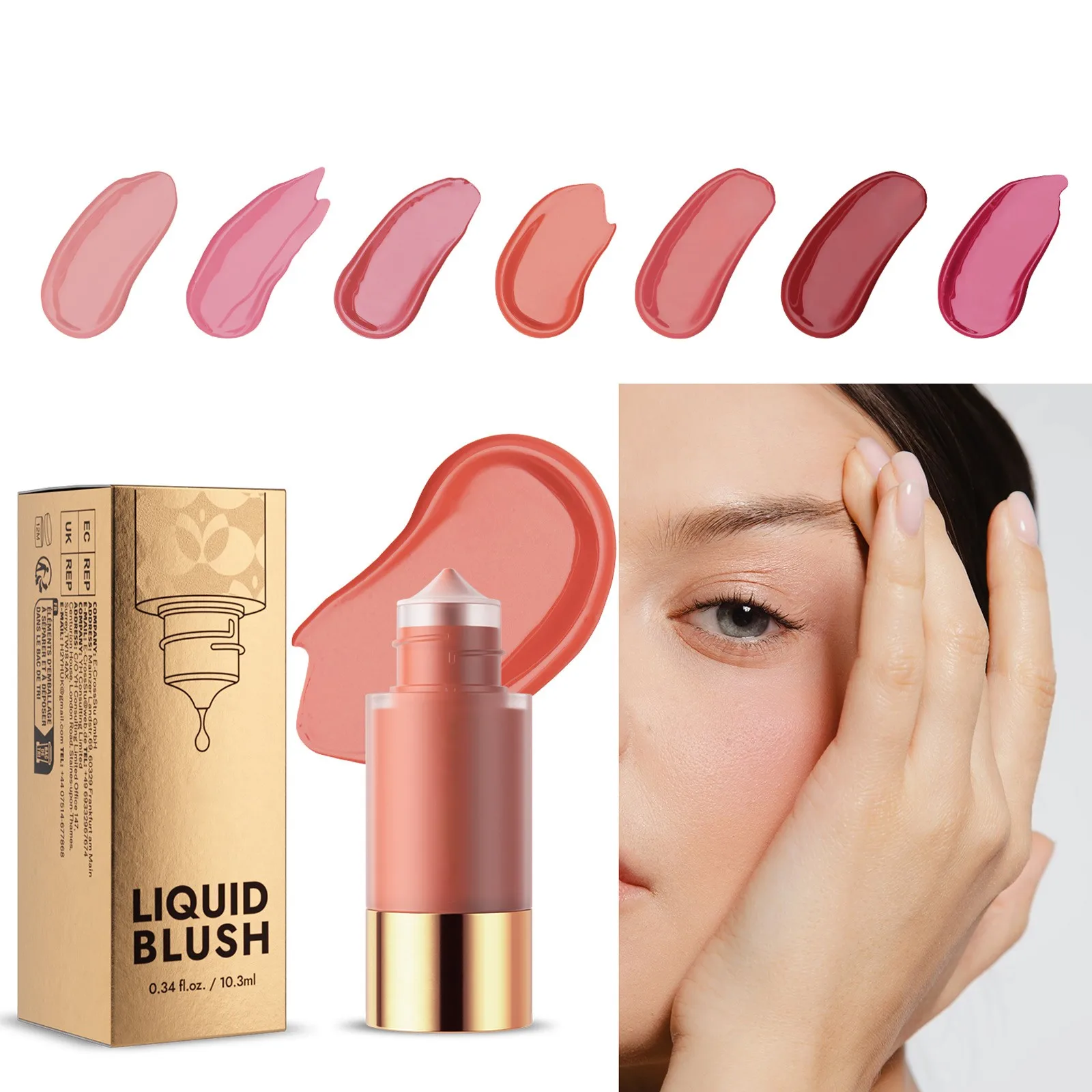 YOUNG VISION 7 Colors Dropper Liquid Blush Silky Natural Brightening Rouge 10ml