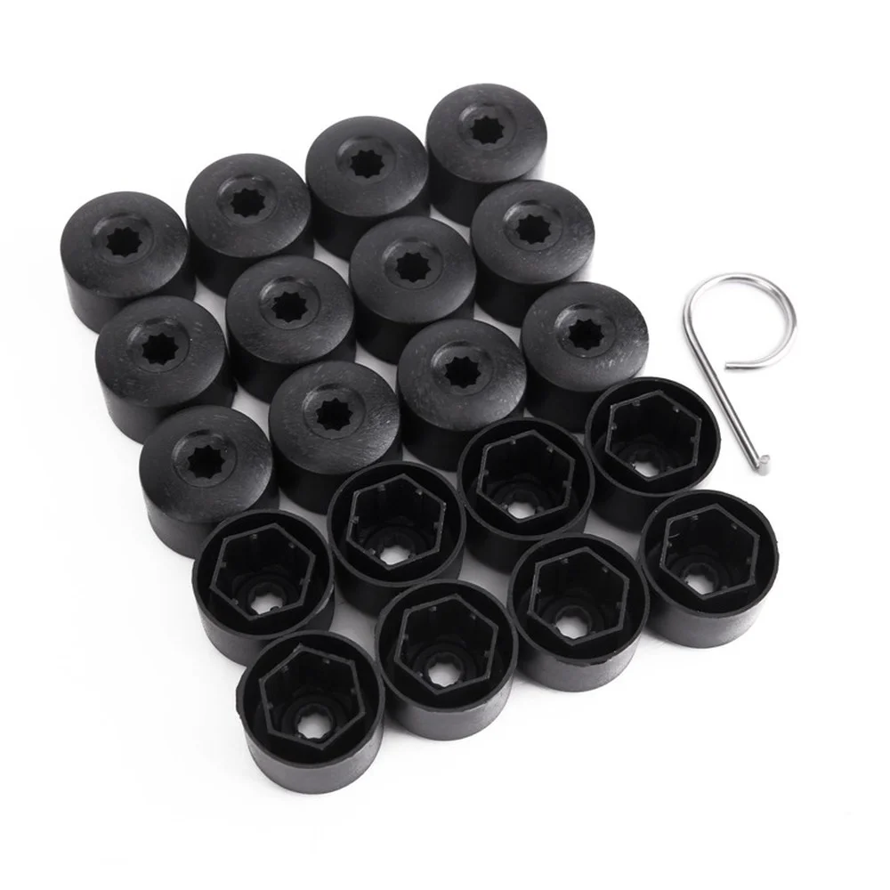 20pcs 17mm Wheel Nut Bolt Caps Covers For Volkswagen VW Golf, Bora, Passat Black