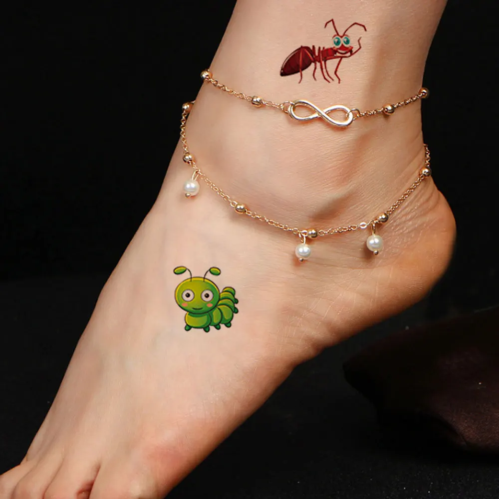 12sheets/pack Waterproof Temporary Tattoo Stickers Insect Patterns Tattoo Stickers Birthday Party Body Decor