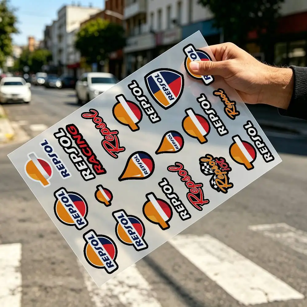 For REPSOL Motorcycle Reflective Decal Safety Sticker for Helmet Car Bike Durable Self-Adhesive  Gift for Rider