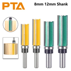 Shank Four-Carbide Pattern Router Bits, Fresa para Madeira, Rosto Carbide Cutter, End Mill, 8mm, 12mm