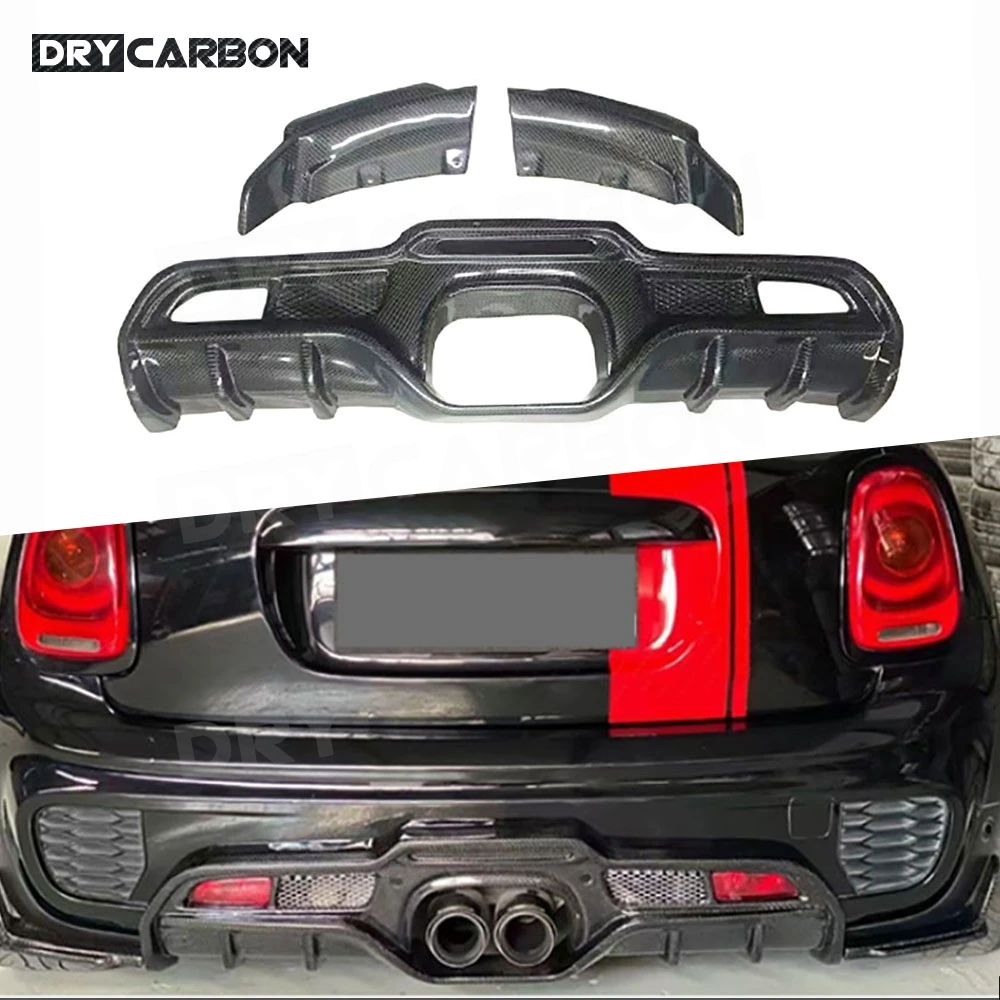 Rear Diffuser Lip Spoiler Side Splitters Canards Flaps Car Body KitsFor BMW MINI F55 F56 2006-2015 Carbon Fiber FRP Accessories