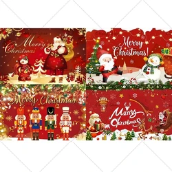 Merry Christmas Background Photography Backdrops Xmas Red House Gingerbread Winter Snow Backdrop Decor Baby Shower Studio Props