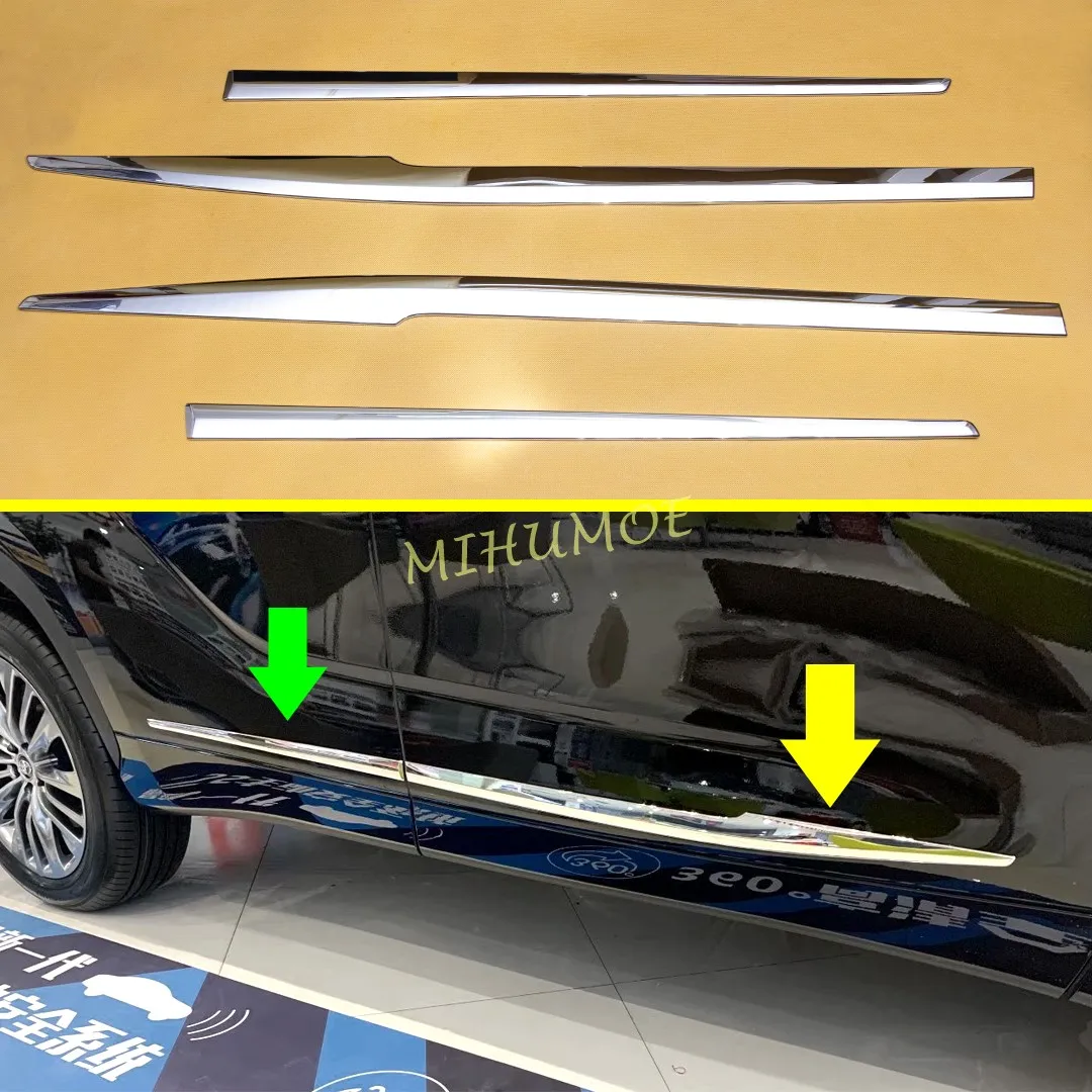 

Chrome Car Side Door Body Molding Strips Cover Trim For Toyota Highlander Kluger 2021 2022 2023 2024 Auto Styling Decoration