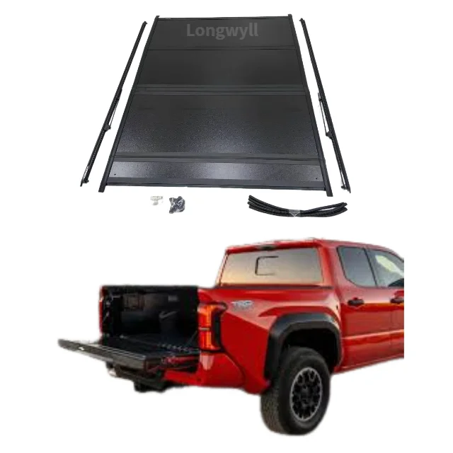 

Customized Truck Tops For Tacoma, Aluminum High Quality Hard Quart-Fold Tonneau Cover, Pickup Roller Lid Cover