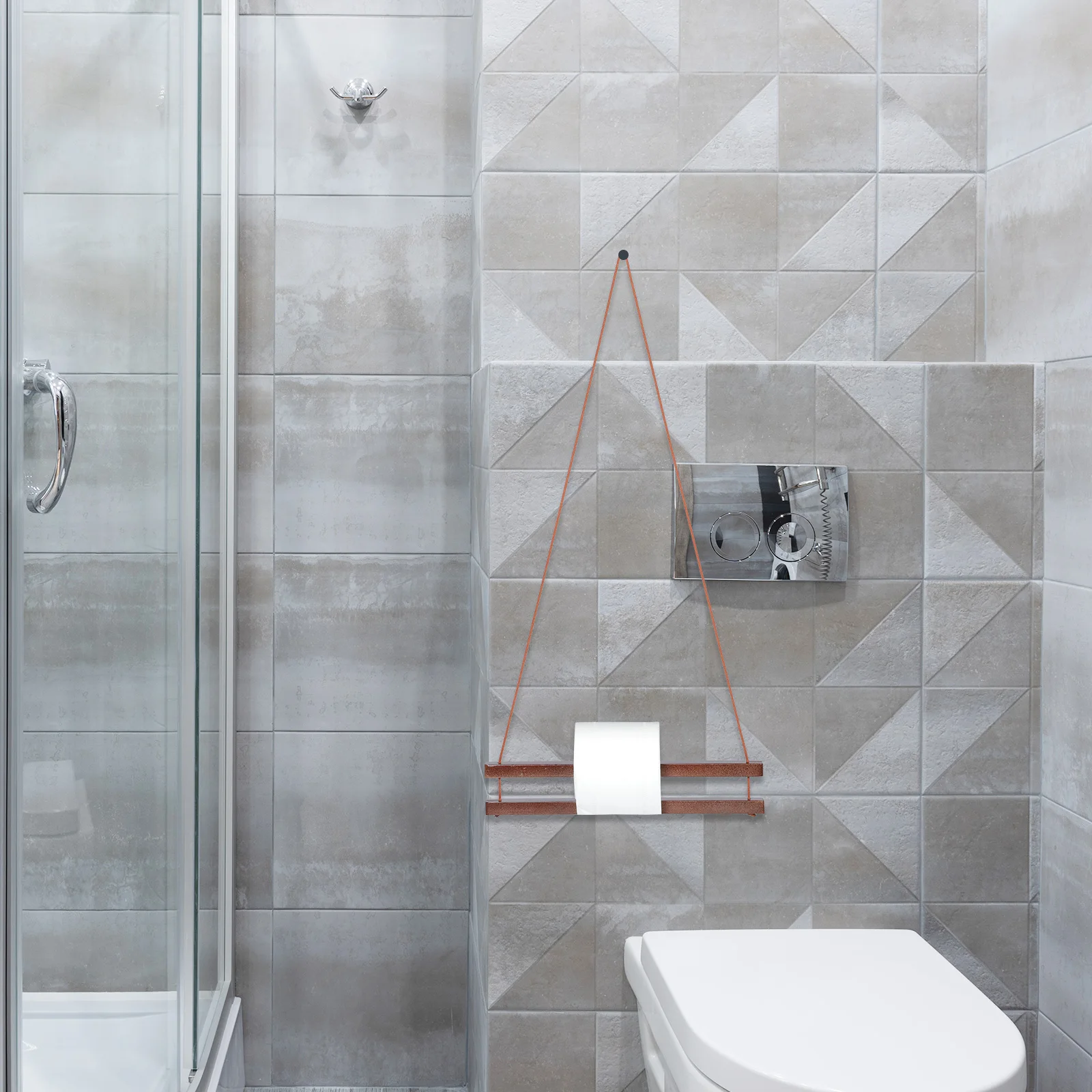 

Punch-Free Wall-Mounted Wooden Towel Rack Modern Space-Saving Hanging Hook for Bathroom Kitchen Living Room Towel Holder Roll