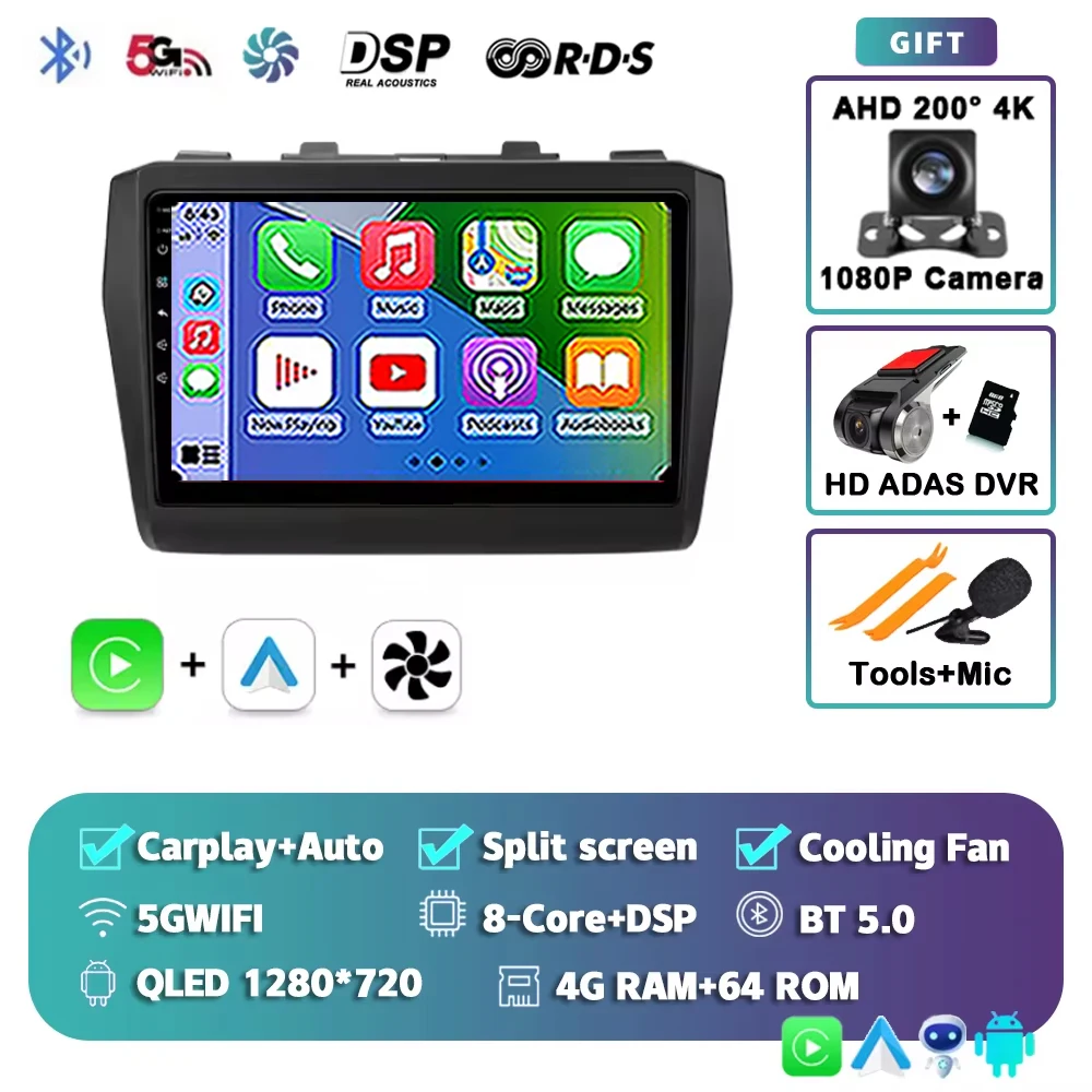 Android 16 autoradio voor Suzuki Swift 2017 2018 2019 2020 2021 draadloze Carplay Android Auto audio multimediaspeler 2 Din - afbeelding 1