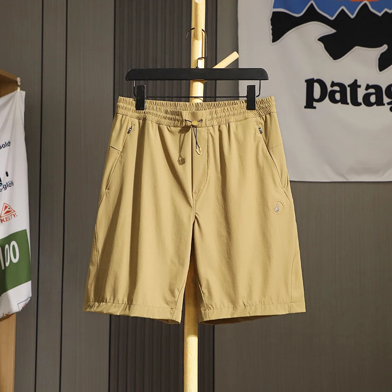 

Элитные итальянские мужские летние шорты из ледяного шелка: быстросохнущие, дышащие, из пяти частей, повседневные, модные, городские, стильные