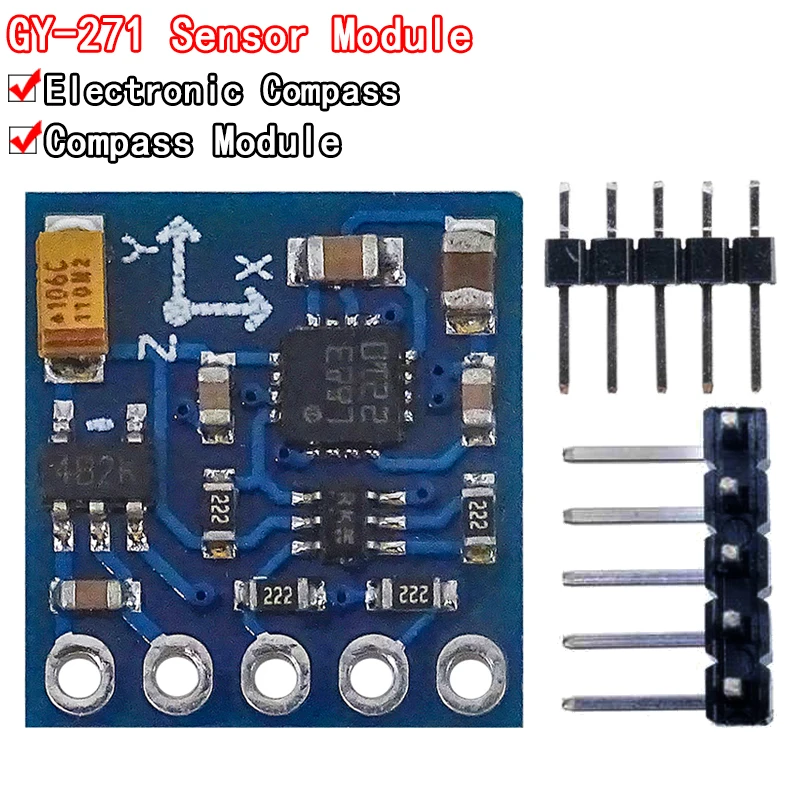 GY-271 QMC5883L 3V-5V Three 3 Triple Axis Magnetic Field Compass Magnetometer Sensor Module For Arduino IIC Board