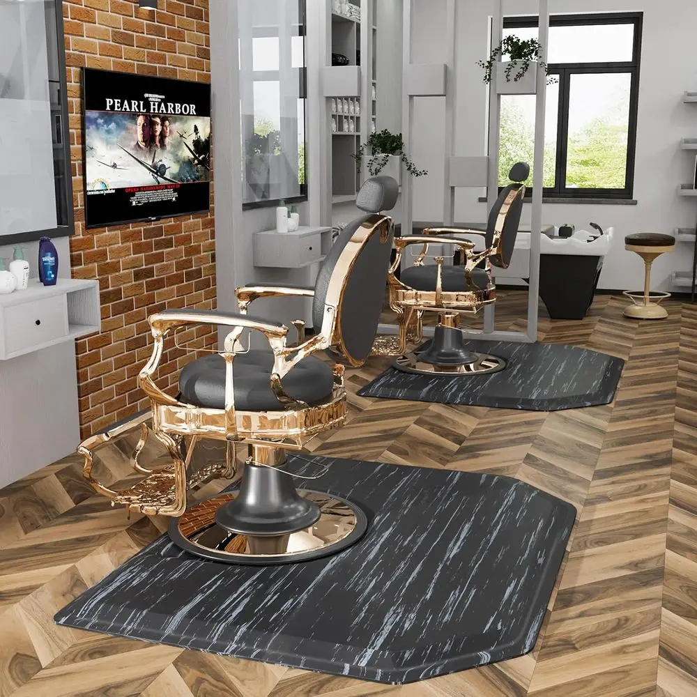 4 t. x 5 t. Thick Non-Slip Easy Cleaning Hair Stylist, Hairdryer Standing Mat Anti-Fatigue, Comfort Mat for Barbershop, Beauty S