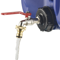 S60X6 Thread IBC Tank Tap Adapter Nipple 1/2-way Garden Hose Quick Connect Faucet Brass/Alloy Tank Valve Fitting