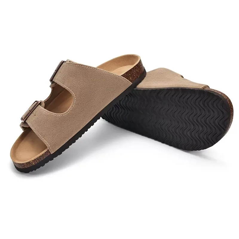 Crestar Cork Footbed Arizona Sandals For Women Men New Classic Solid Color Fashion Slippers With Arch Support Slip-on Suede Shoe image 4