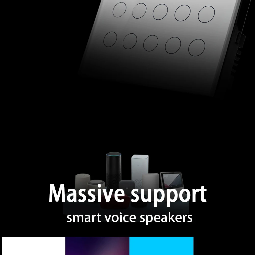 Zigbee Smart Touch Light Wall Switch 6/8/10gang Glass Panel Tuya App التحكم في المنزل بالكامل متوافق مع Alexa Google Home