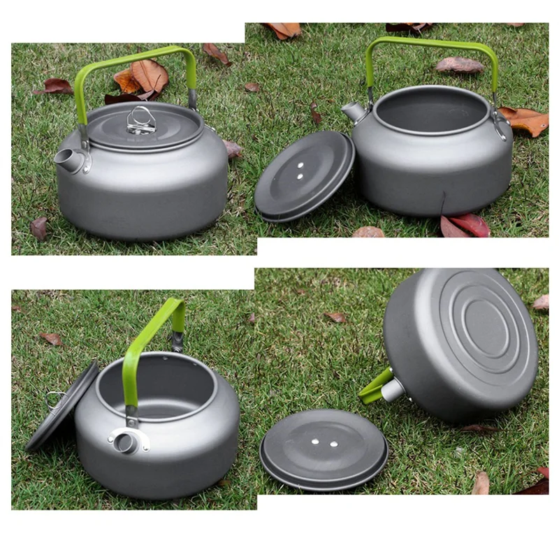 

B48B-Кемпинг, походный уличный чайник, портативный чайник из алюминиевого сплава, кофейник, горшок для воды в помещении, для пикника, 1,6 л