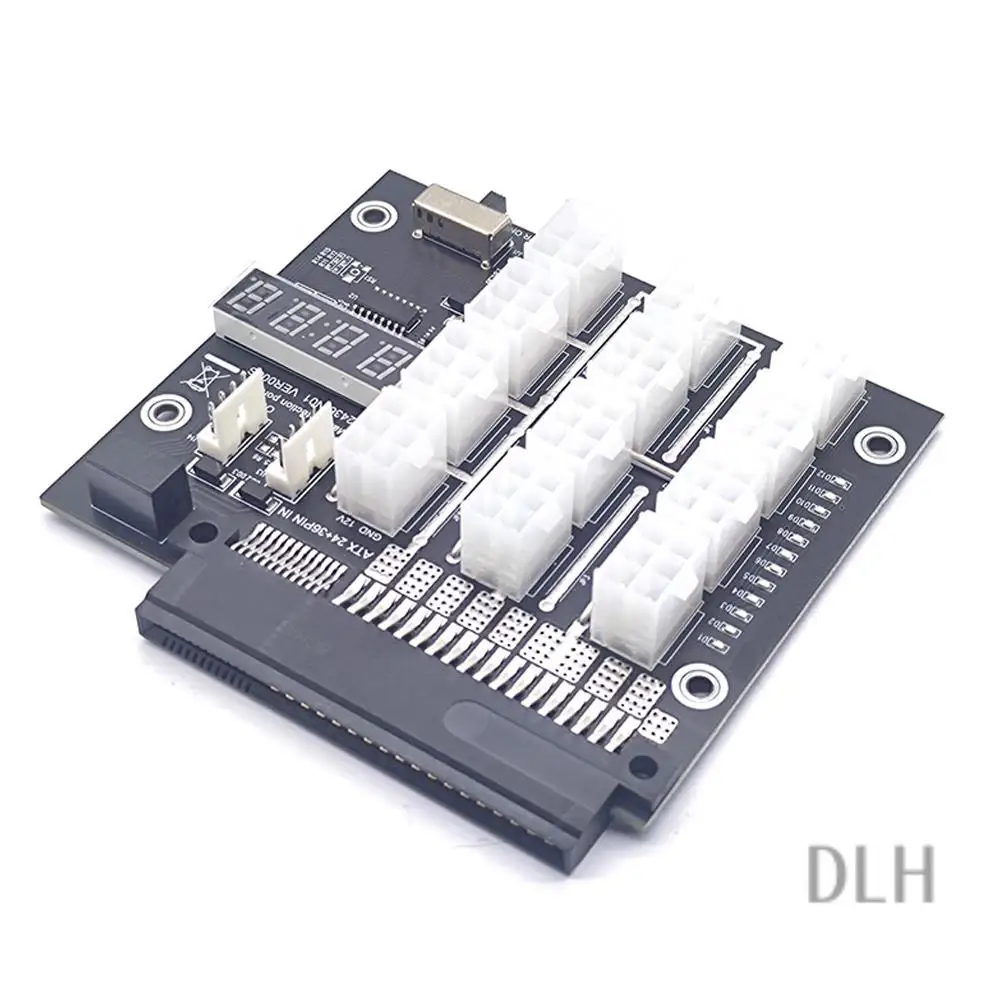 

VO-Mining Breakout Board 12Port 6Pin Power Supply Module Board With LED 4Pin Cable For Dell PSU Server 750W 1100W 1600W