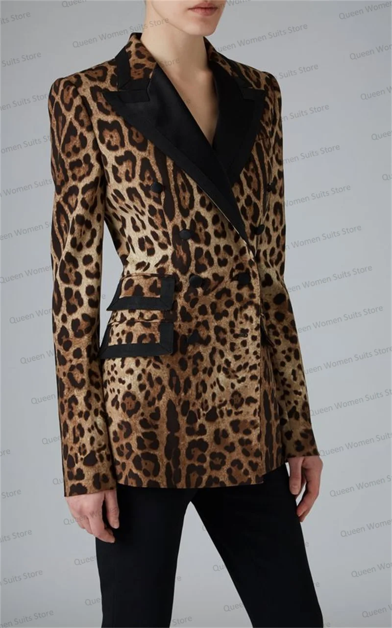 Leopard Lining Women Suits 1 Piece Jacket Velvet Evening Prom Gowns Customized Blazer Coat Outfit Fashion костюм женский