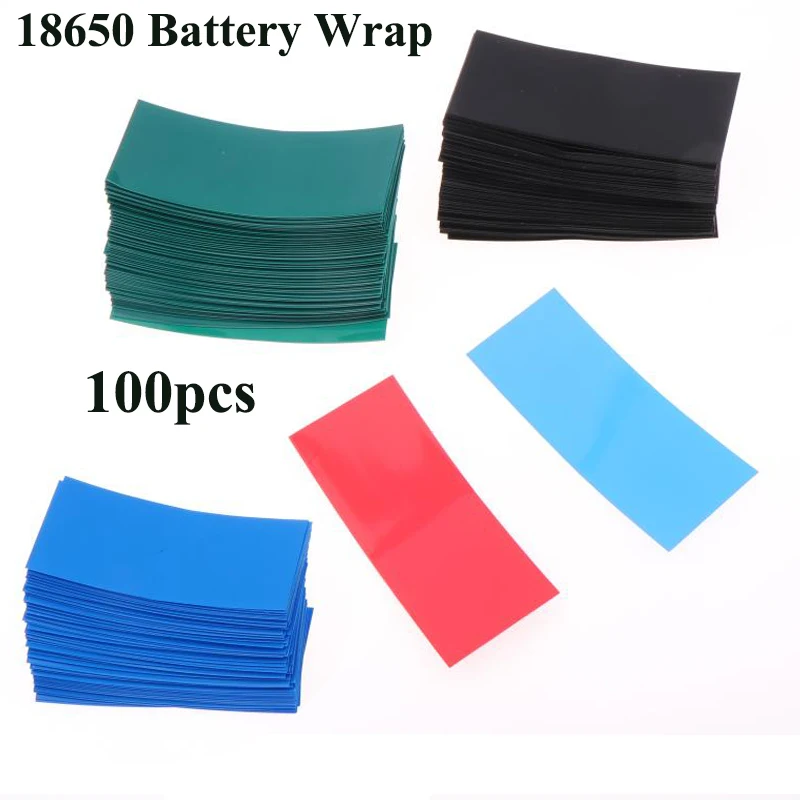 

100 Pcs 30mm X 72mm 18650 Battery Wrap PVC Heat Shrink Tube for Lithium Battery Insulation & Protection 〔2025E〕