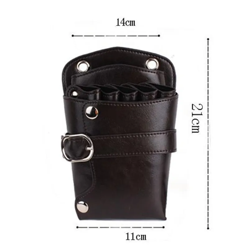 Professional PU Leather Hair Scissors Bag Pet Bag With Shoulder Strap Hair Clip Comb Holder Hairdresser Waist Pack Barber Shop