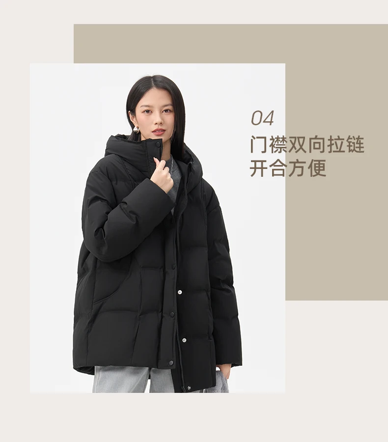 Chericom منتصف طول وسادة مبطنة مقنعين اتجاهين سستة جيوب جانبية مقاوم للماء معطف الشتاء بسيط ملابس امرأة عادية Y318120Y