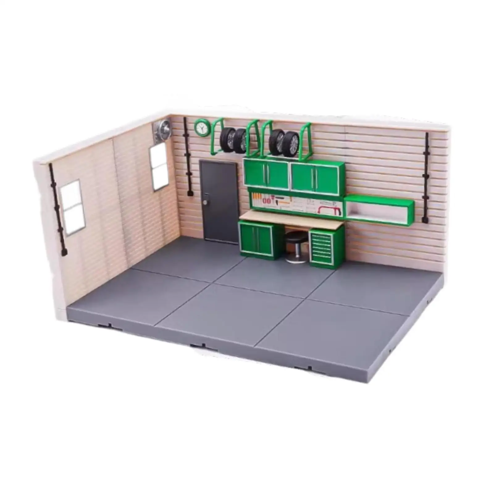 

1:43 Scale Model Car Display Case Collectibles Simulation Scene Decoration Ornaments Garage Scene Layout Parking Garage Model