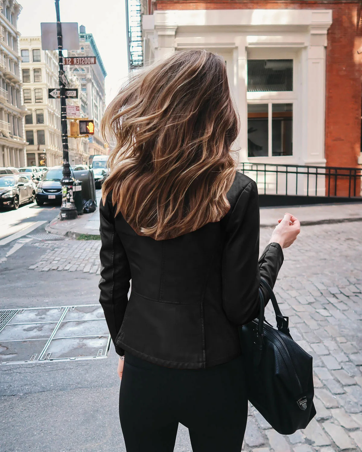 Autumn and Winter Women's Large Size Leather Jacket Fashionable Solid Color Slim Street Elegant Versatile Top PU Suit Jacket