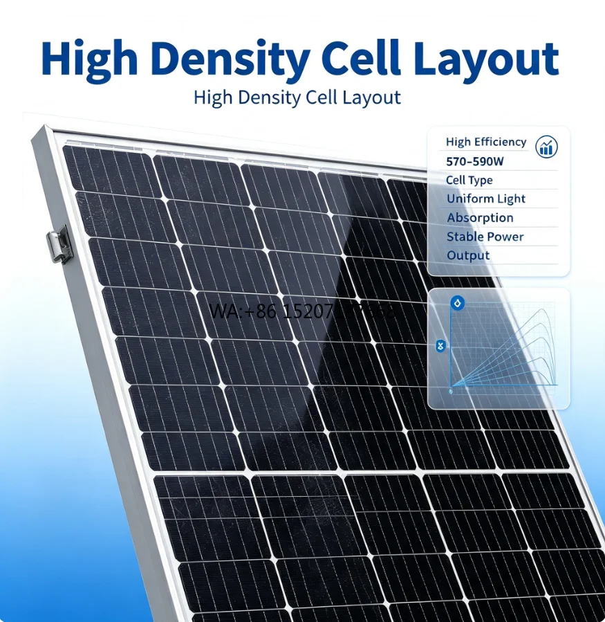 Customizable TNC-570W-590W Monocrystalline Bifacial Solar Panels 570-590W High Efficiency PERC Single Slope Photovoltaic Modules