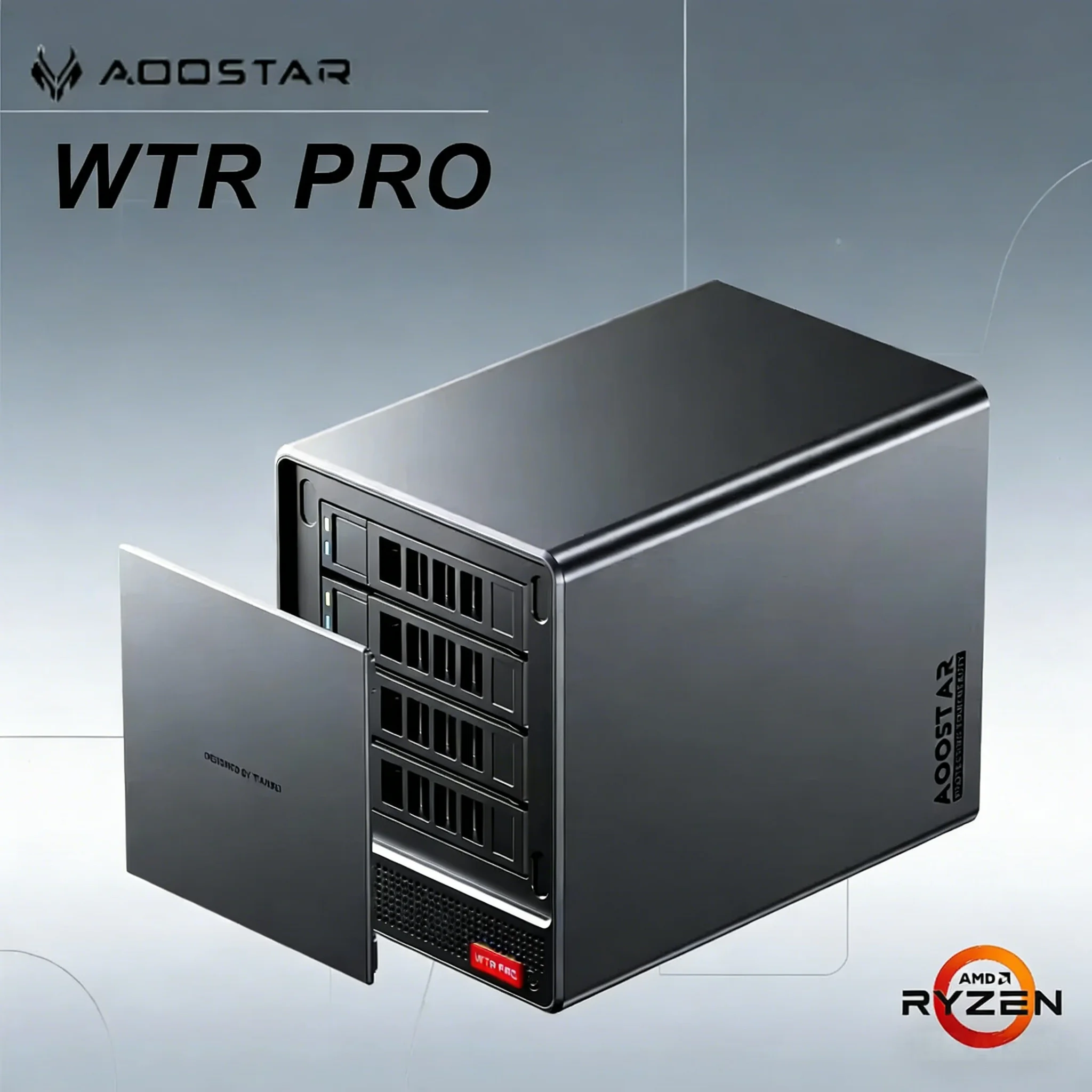 AOOSTAR WTR Pro NAS Mini PC AMD R7 5825U 2*DDR4 3200MHz Ondersteunt 4×2.5/3.5" HDD 2×M.2 NVMe 2280 2.5G LAN WiFi6 Desktopcomputer