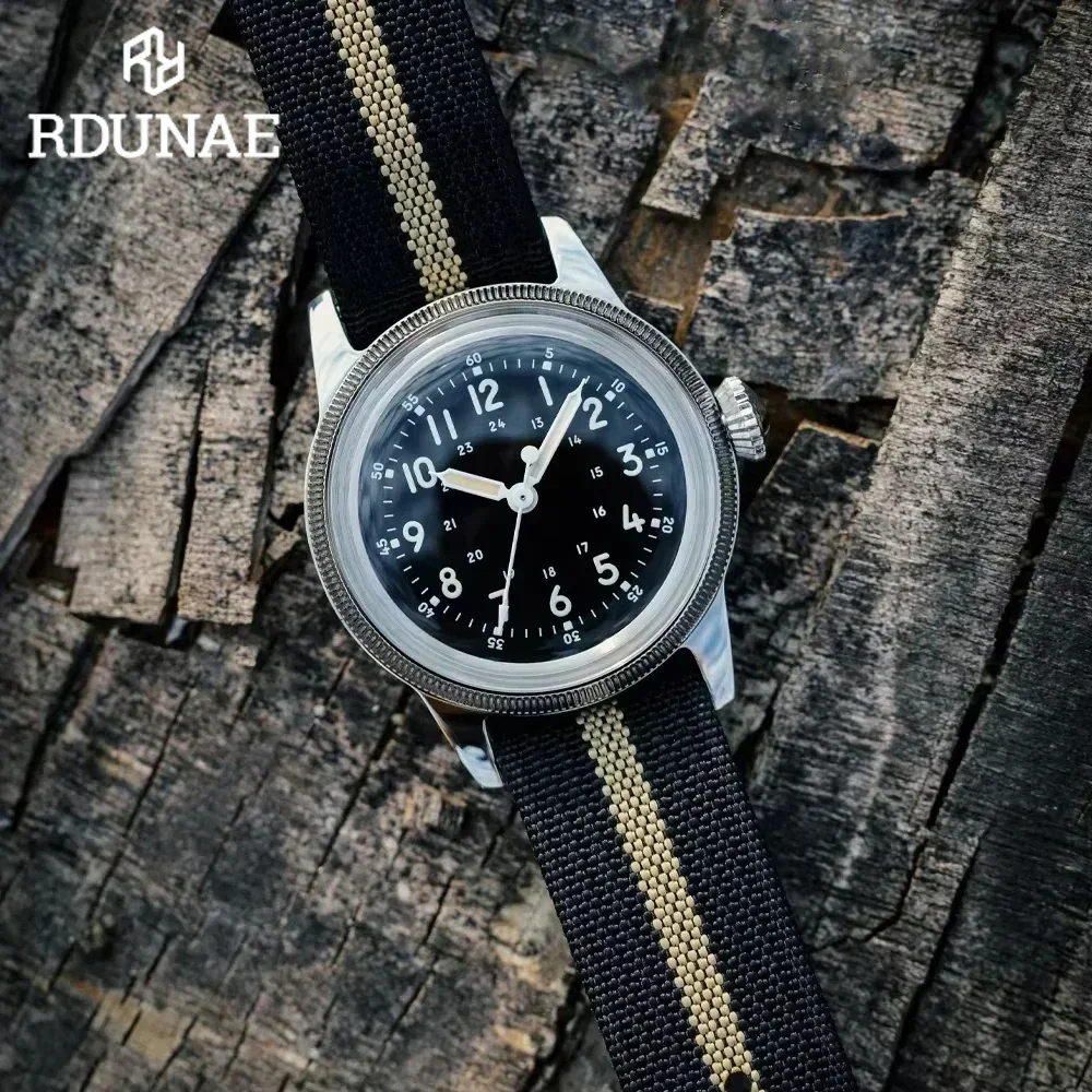 2024 RDUNAE Vintage Military Men's Watch RA05 Super 2035 Stainless Steel nylon strap waterproof 10Bar Luminous watches for men