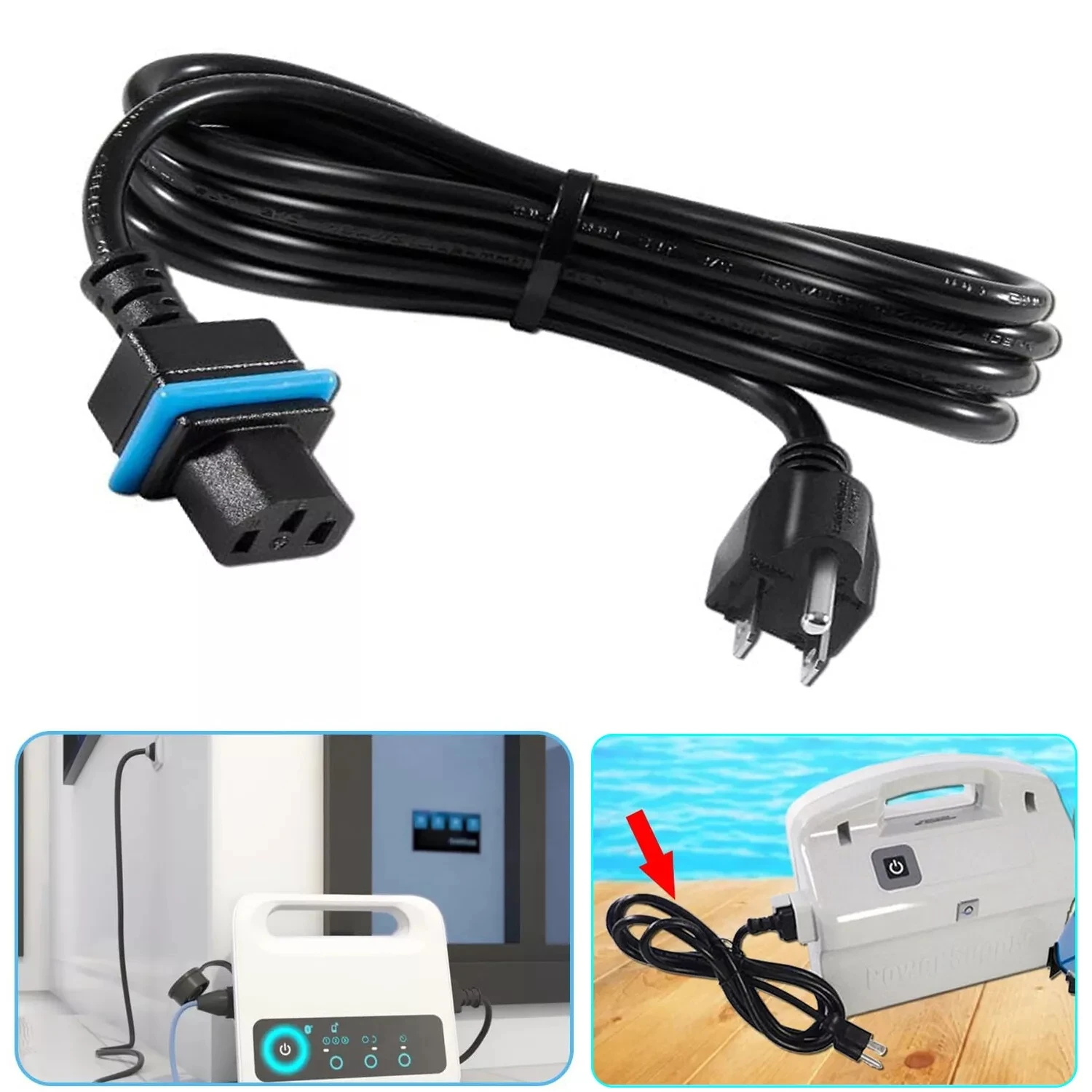 

MX 58984402L Black Power Cord Digital Power Supply Cable Parts Fit for Maytronics Dolphin Pool Cleaners, Pool Cleaner Power Cord