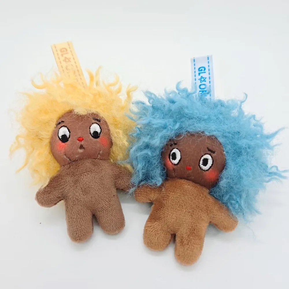 

Cute Curly Hair Plush Keychain Doll Bag Charm Pendant Soft Stuffed Key Ring Kawaii Backpack Accessory Gift for Girls Women