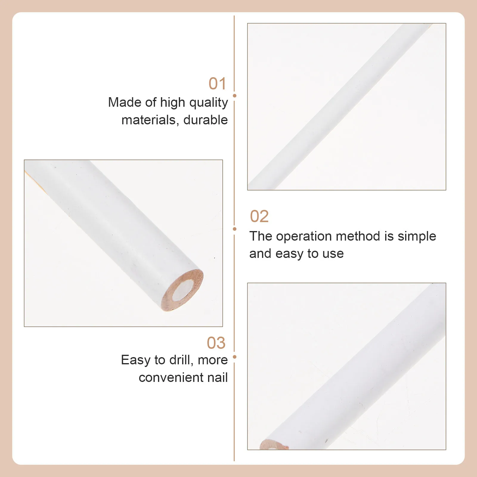 

30Pcs Fine Tip Nail Art Point Drill Pen White Dotting Tool for Gel Polish Acrylic Nails Manicure Decoration Nail Design DIY