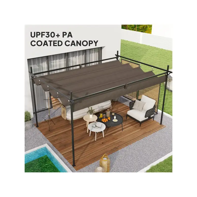 

Retractable Pergola Canopy Outdoor Cover for Patio Garden Shade Protection