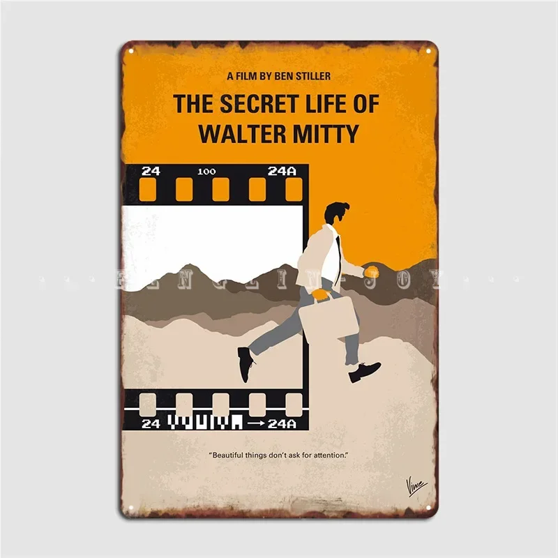 The Secret Life Of Walter Mitty Minimal Movie Metal Plaque Poster Wall Mural Pub Garage Printing Tin Sign Posters