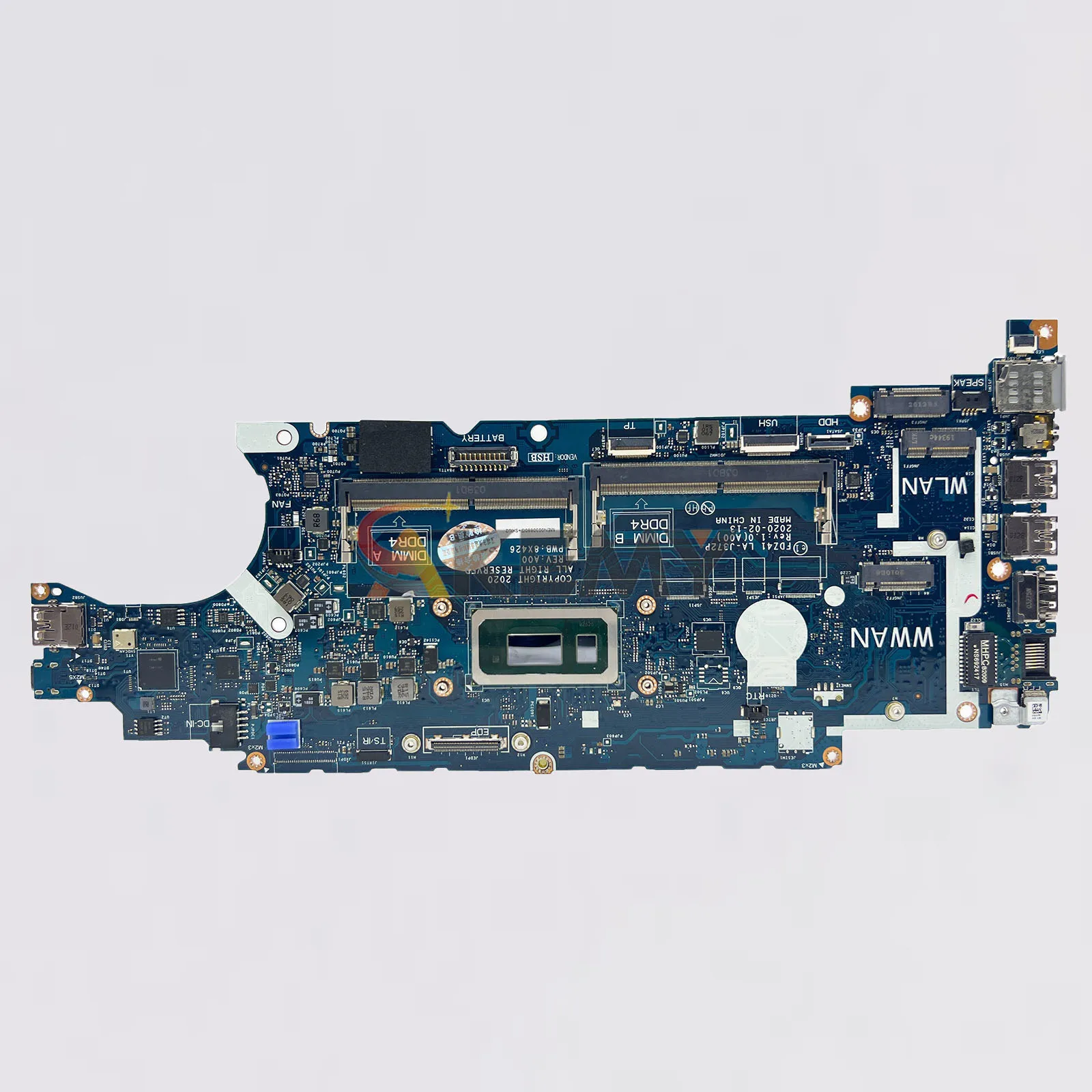 สำหรับเมนบอร์ดโน้ตบุ๊ก DELL Latitude 5410 รุ่น LA-J372P FDZ41 พร้อมซีพียู i5 i7 รุ่นที่ 10 รหัส CN-0T4NVV 098W3W ผ่านการทดสอบ 100%