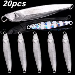 20pcs Unpainted Metal Cast Jigs  Lures 7g 12g 17g 21g 30g 40g Shore Casting Jigging Blank Fishing Lure Jig Bait