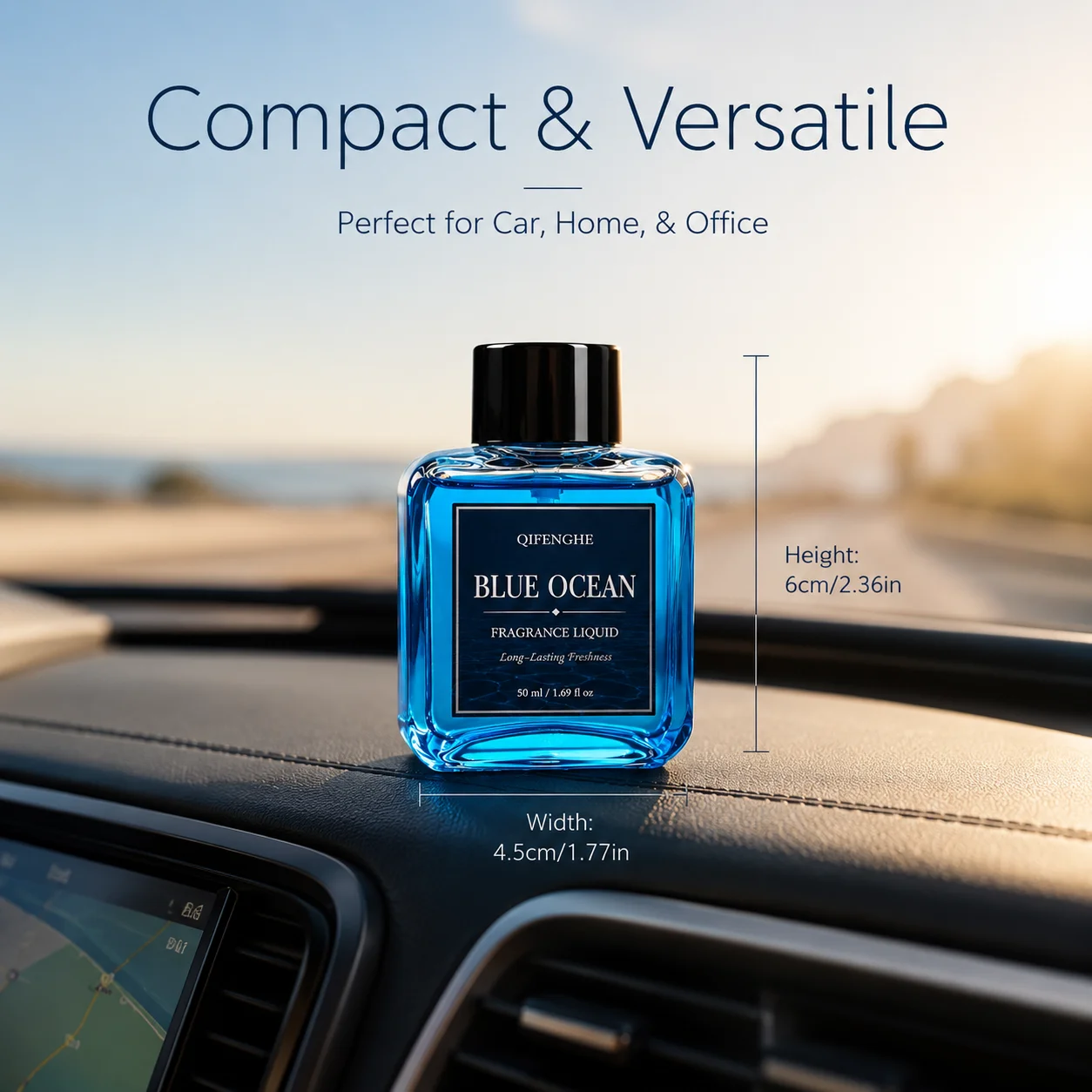 Blue Ocean Fragrance Liquid 50ml Long Lasting Car Air Freshener Home Aroma Diffuser Oil Odor Remover for Bathroom Office Closet