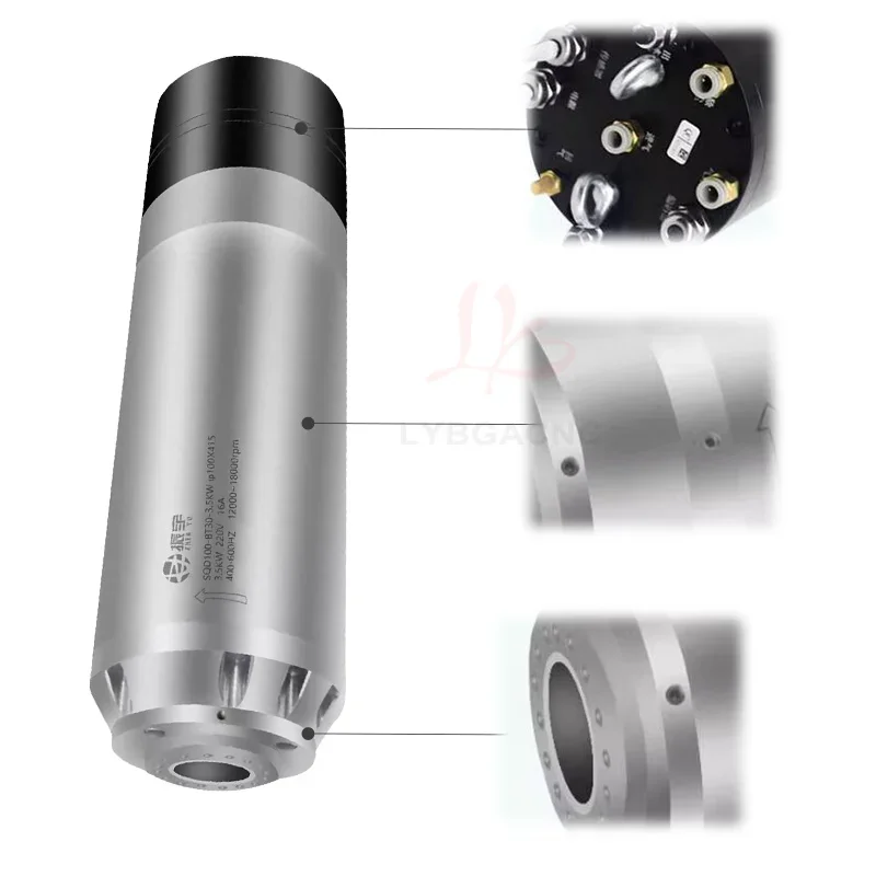 Water-cooled Spindle Motor Round Shape 3.5/5.5/7.5KW Engraving Machine Ball Bearings BT30/BT40 Shanks ER20 ER25 ER32 220V