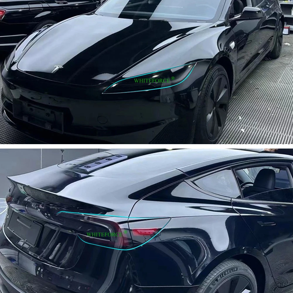 For Tesla Model 3 Highland 2023 2024 Headlight Taillight Protective Film Model 3+ Headlamp Tail Lamp Black Color Changing Films