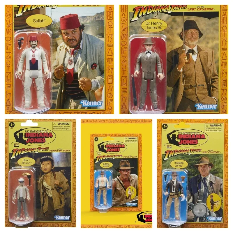 En Existencia Figura de Acción de 3.75 Pulgadas (1/18) Short Round Sallah, Tarjeta Retro, Juguete Coleccionable, Regalo de Halloween para Niños